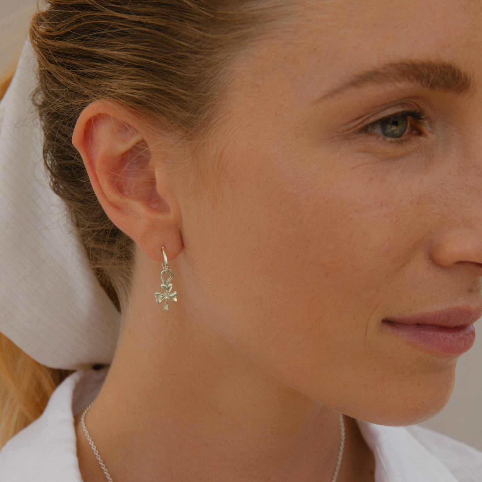 Gold Baby Shamrock Earring Charms