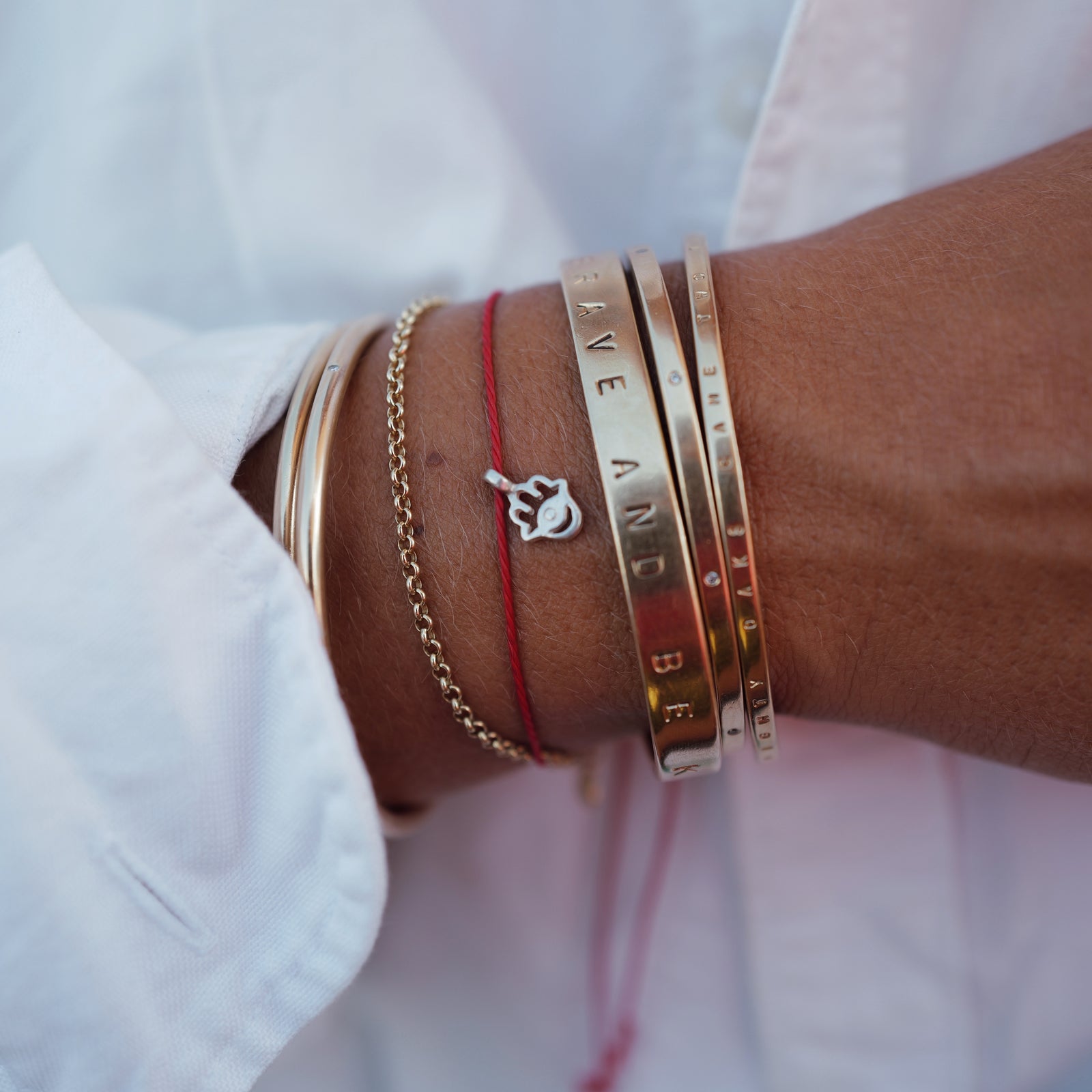 Silver Tiny Hamsa Hand Cord Bracelet