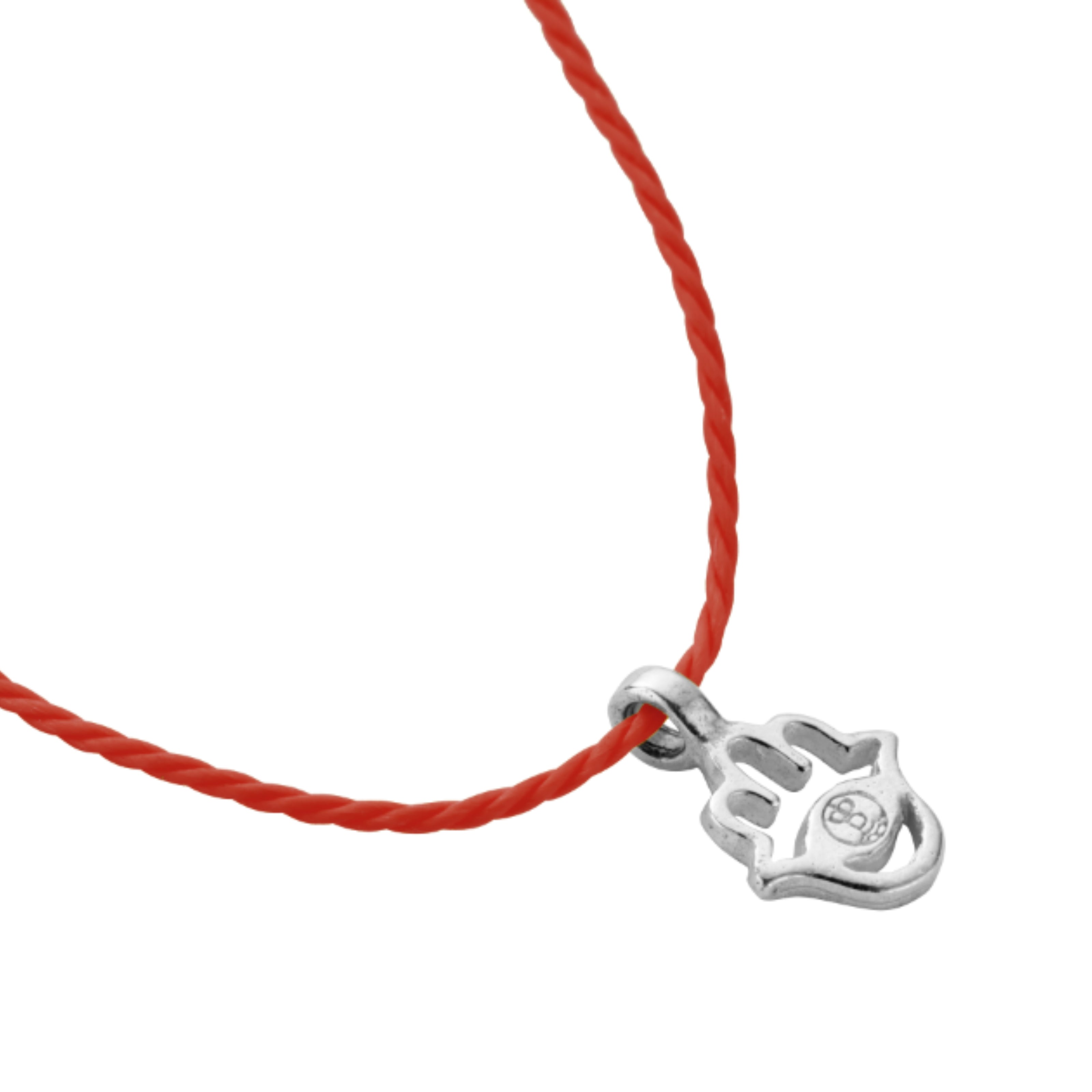 Silver Tiny Hamsa Hand Cord Bracelet