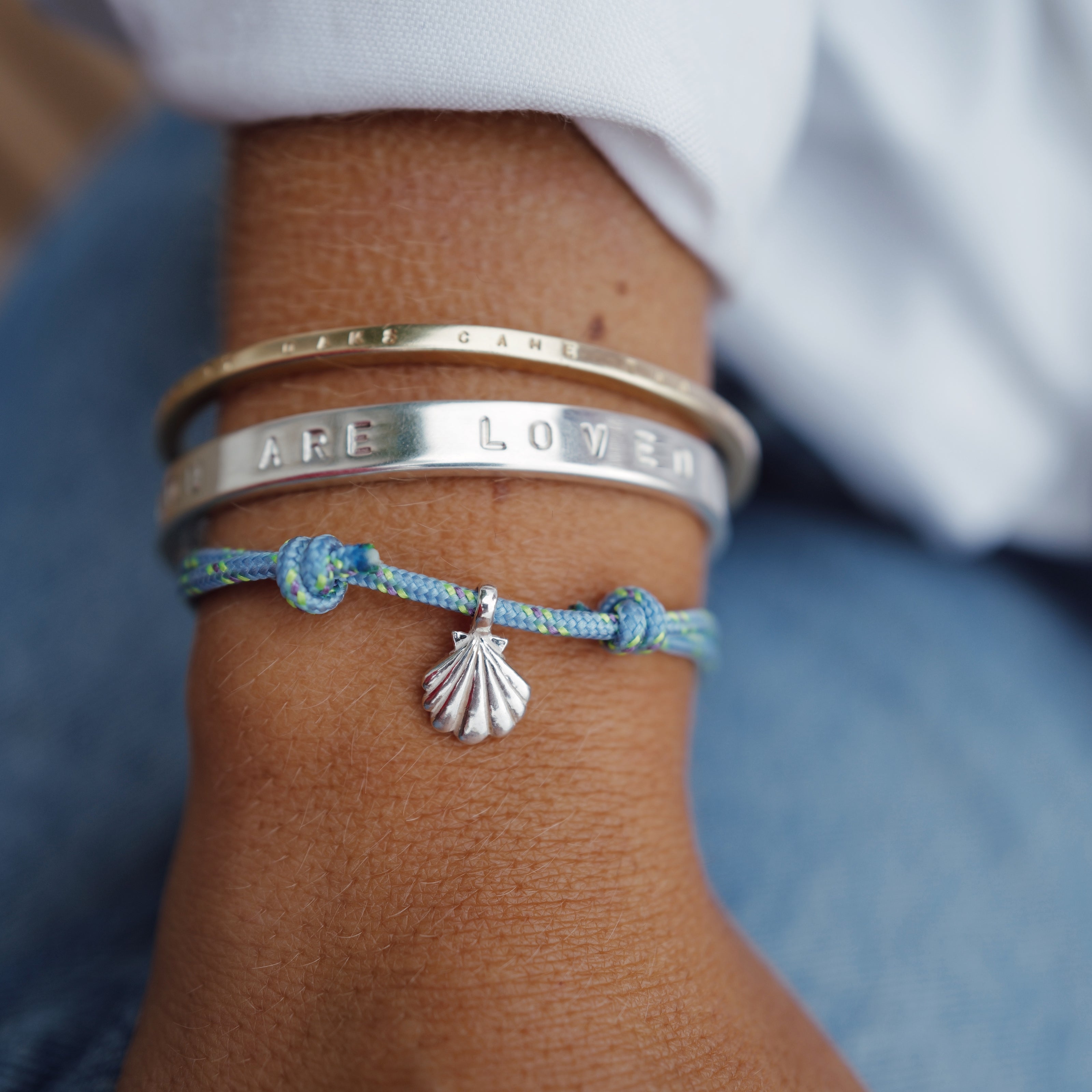 Silver Scallop Shell Speckled Sailing Rope