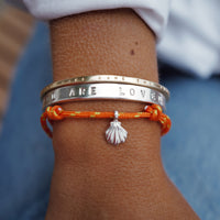 Silver Scallop Shell Speckled Sailing Rope