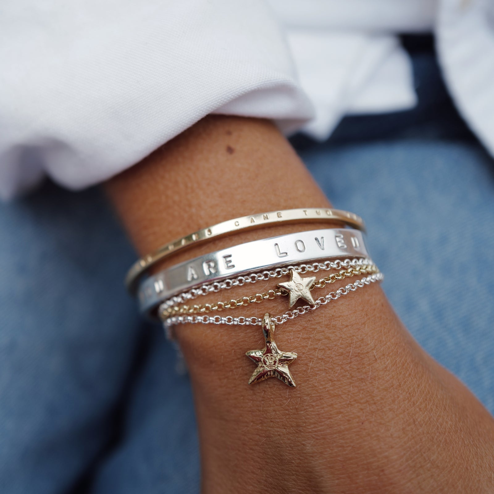 Gold Wishing Star Chain Bracelet