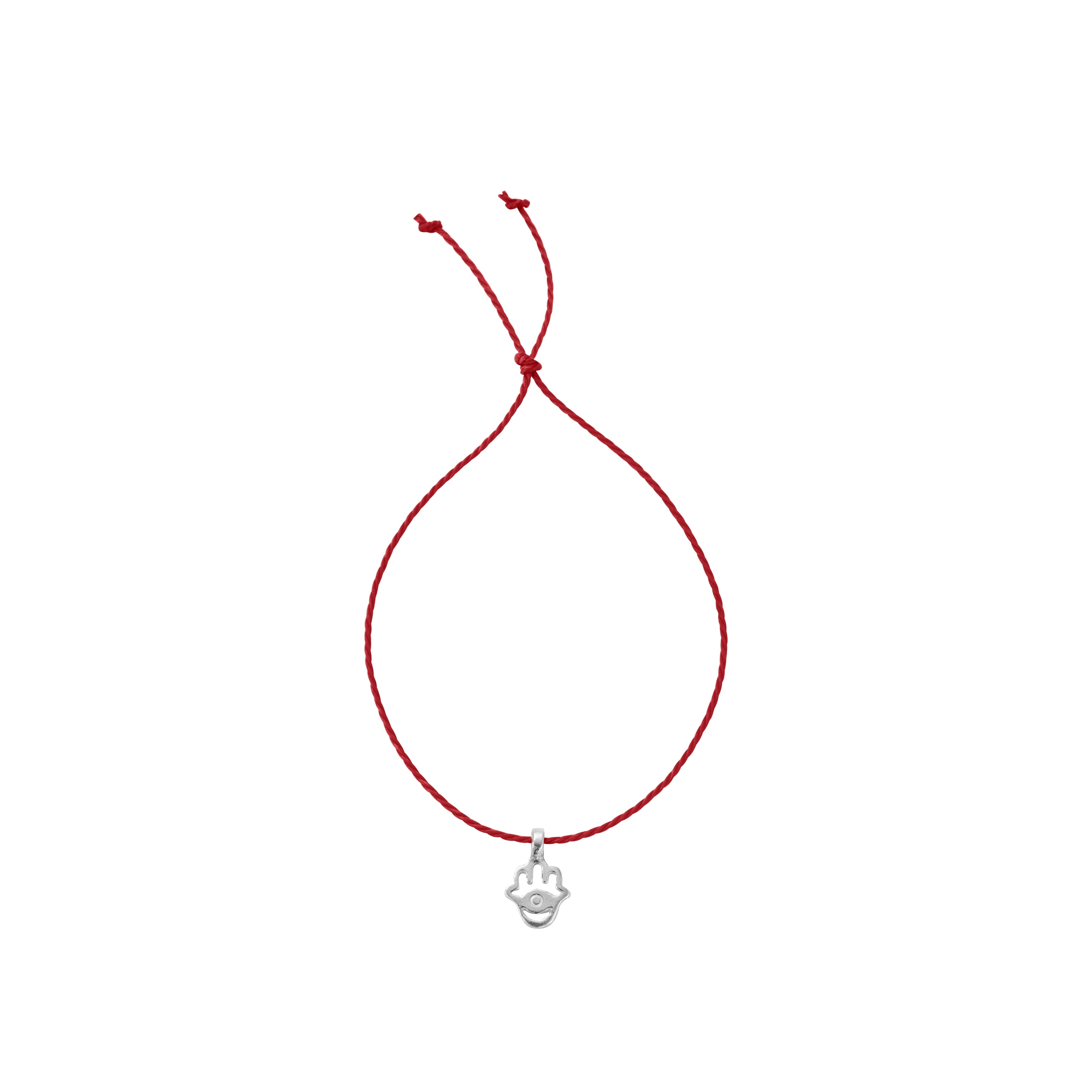 Silver Tiny Hamsa Hand Cord Bracelet