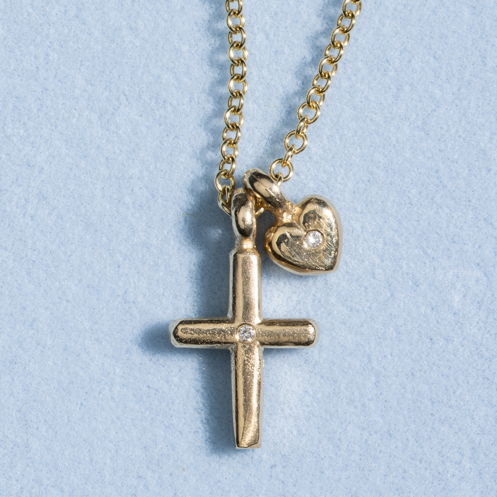 Gold Diamond Love & Heritage Charm Necklace