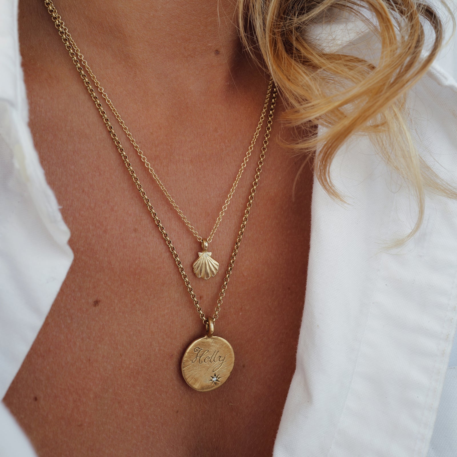Personalised Gold Diamond Midnight Moon Necklace