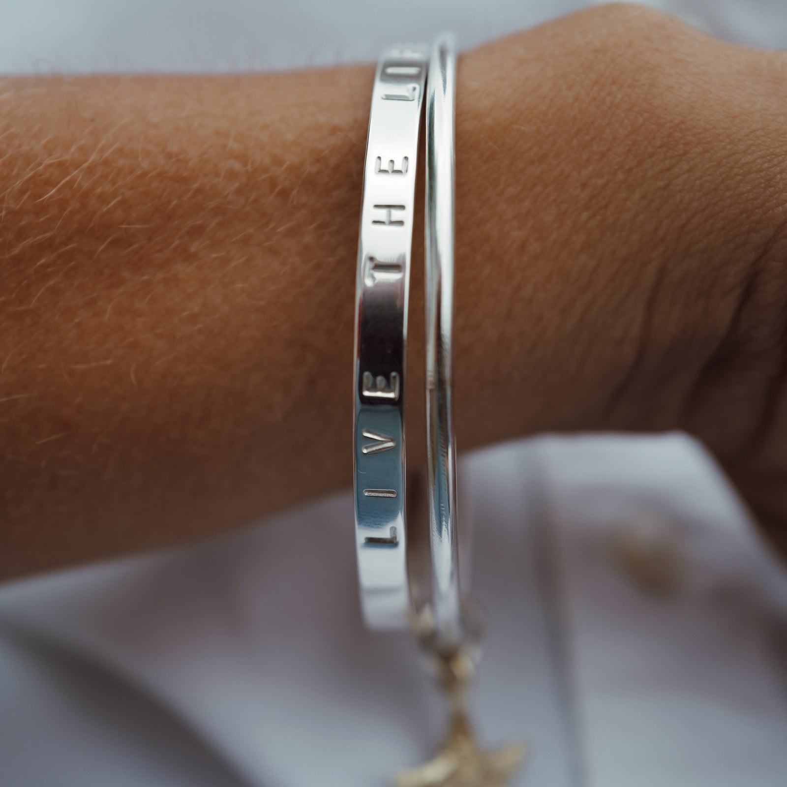 Silver Full Signature Bangle