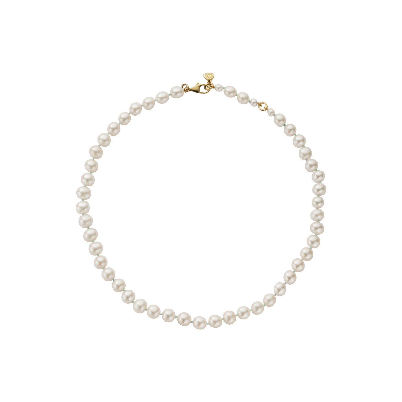 Gold Midi White Holiday Pearl Necklace
