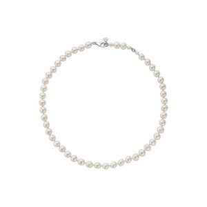 Silver Midi White Holiday Pearl Necklace