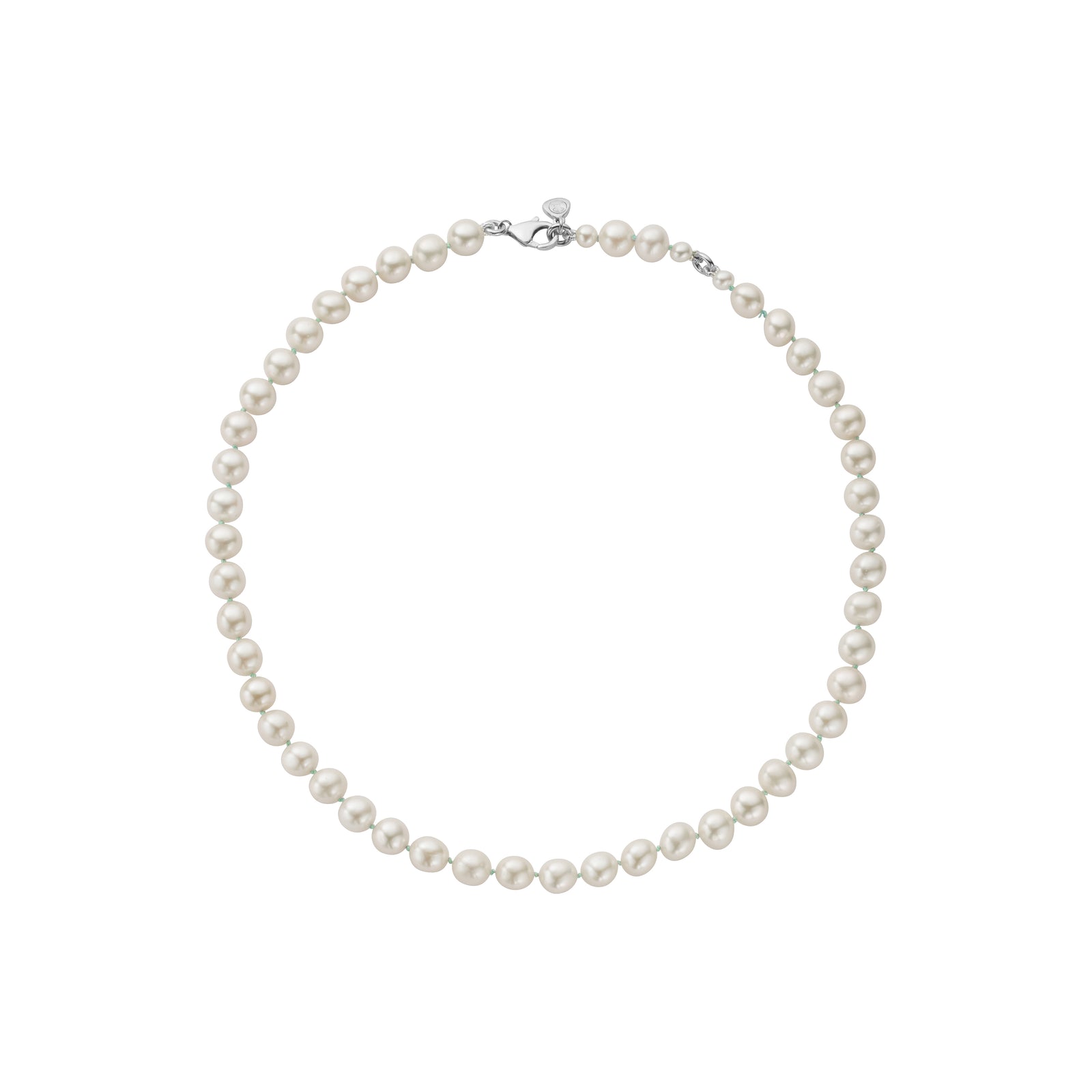 Silver Midi White Holiday Pearl Necklace