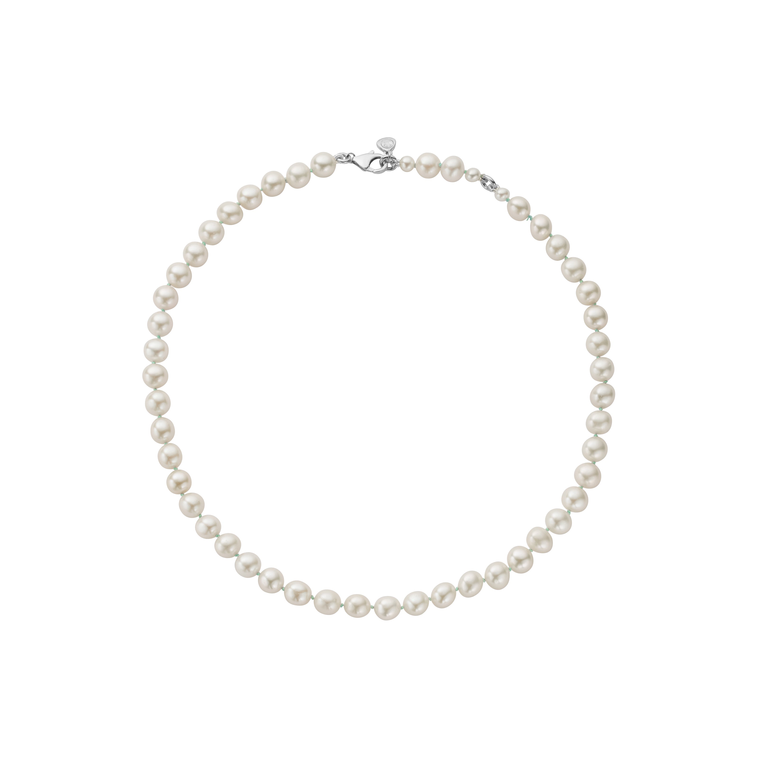 Silver Midi White Holiday Pearl Necklace