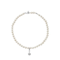 Silver Midi White Holiday Pearl Necklace