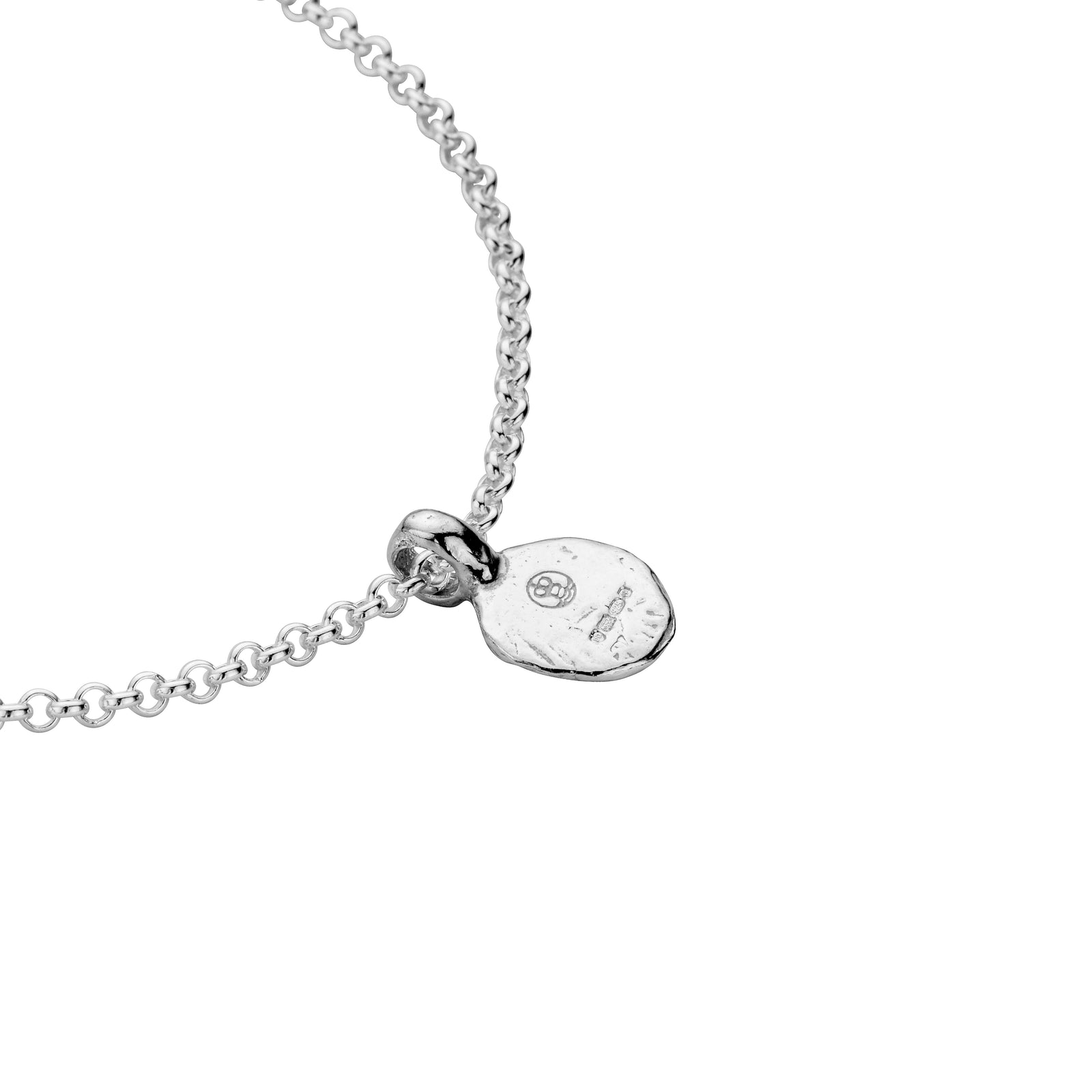 Silver Mini Disc Chain Bracelet with Paw Print