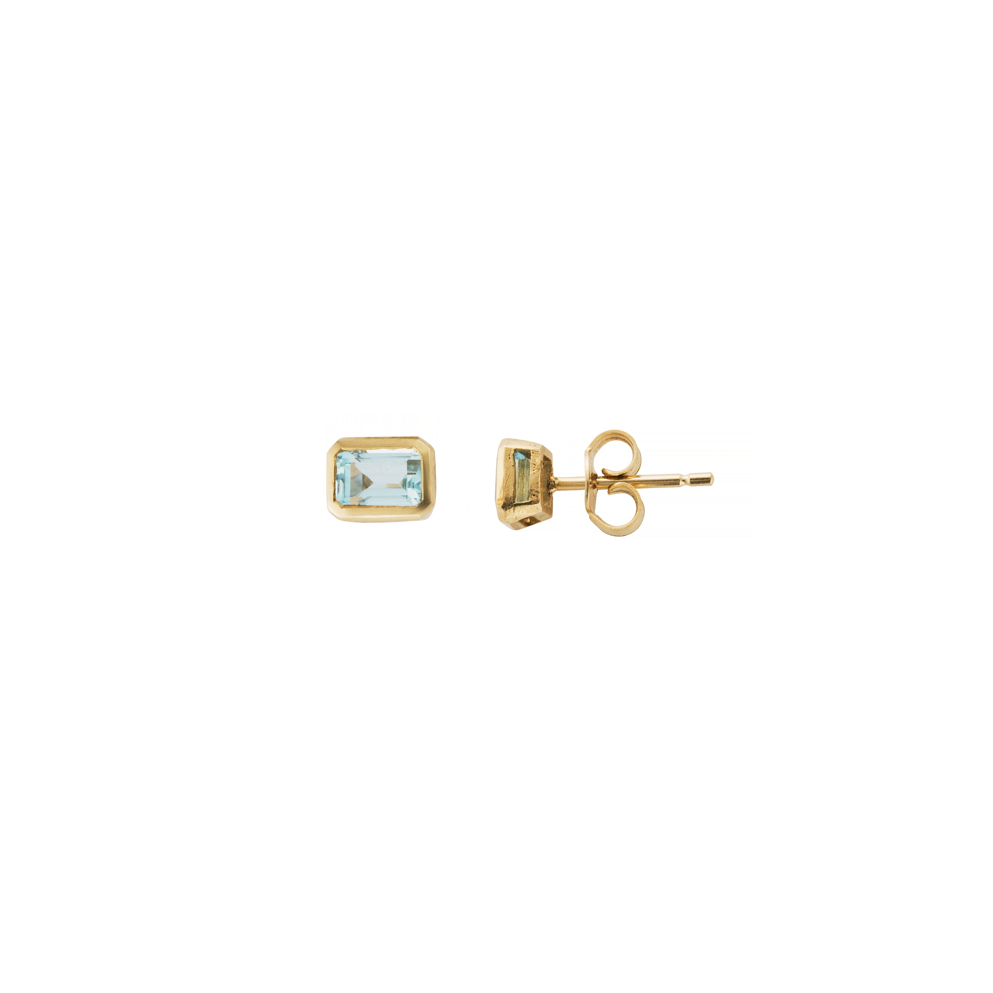 NERIDA Gold Blue Topaz Earrings