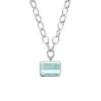 AALIYAH Silver Aquamarine Sylt Chain Necklace