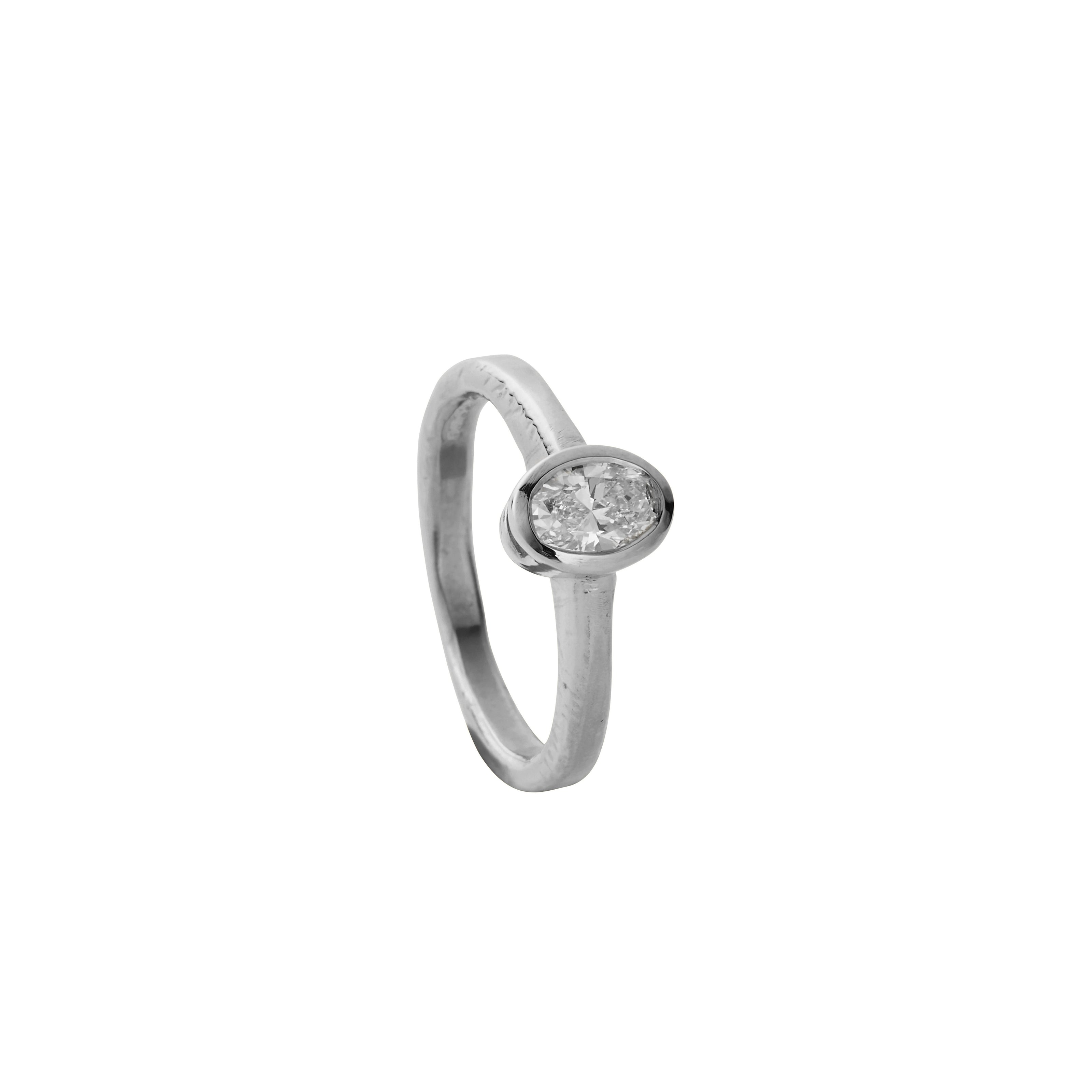 'The Story' Platinum Oval 0.5ct Lab Grown Diamond Bezel Engagement Ring