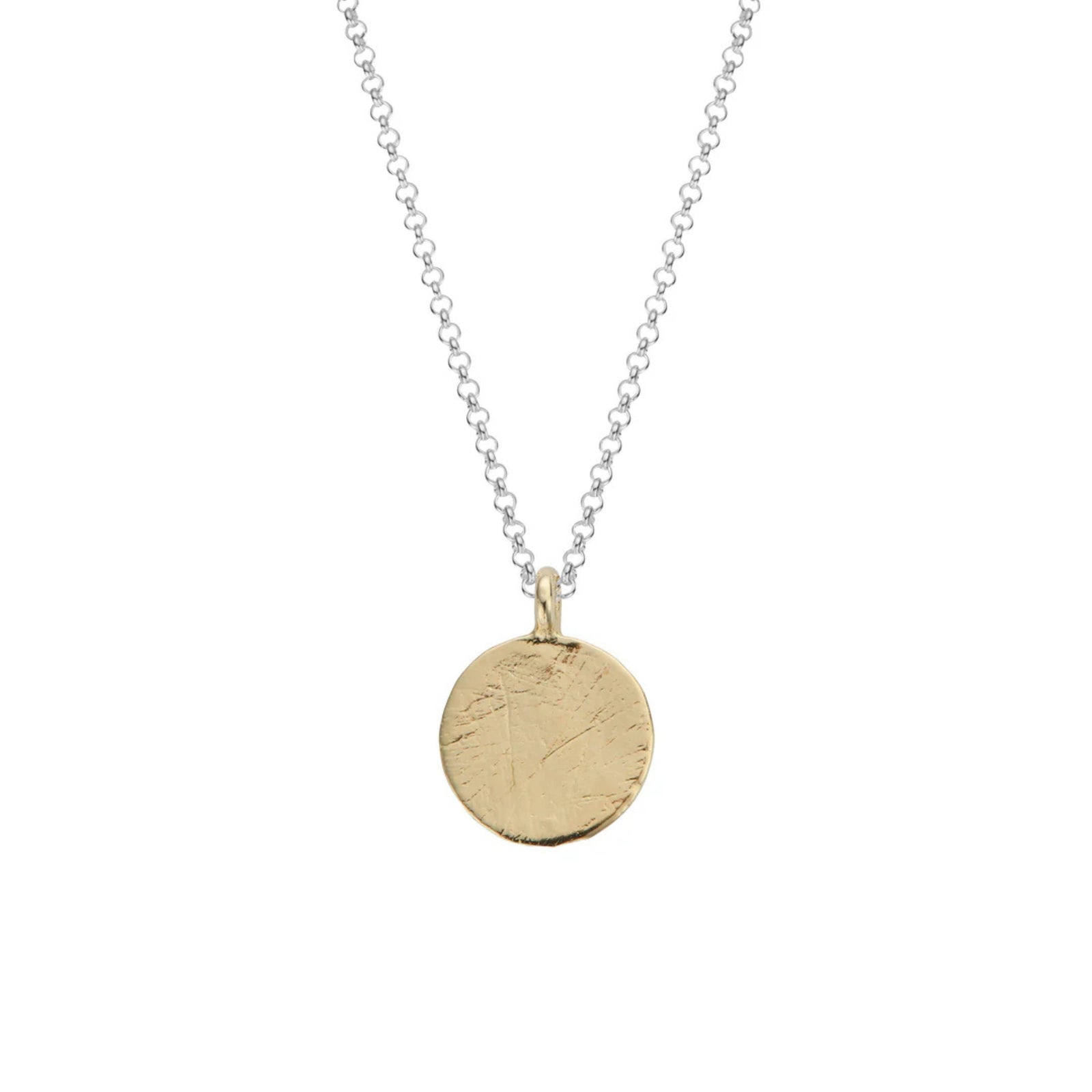 Silver & Gold Large Moon Necklace