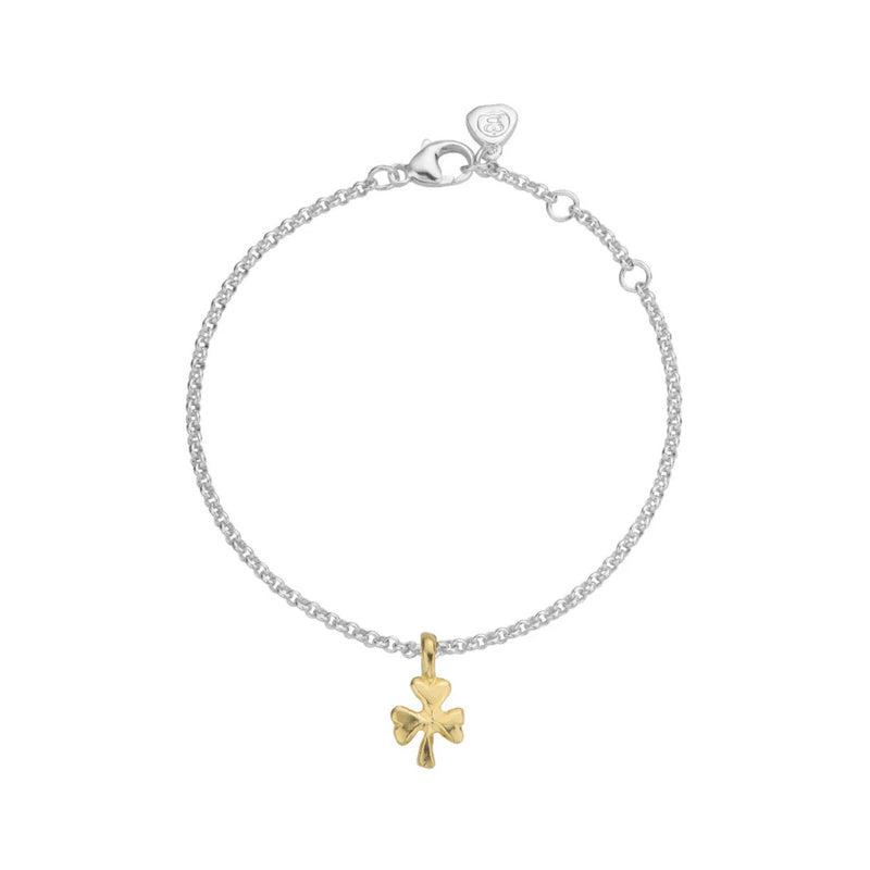 Silver & Gold Baby Shamrock Chain Bracelet