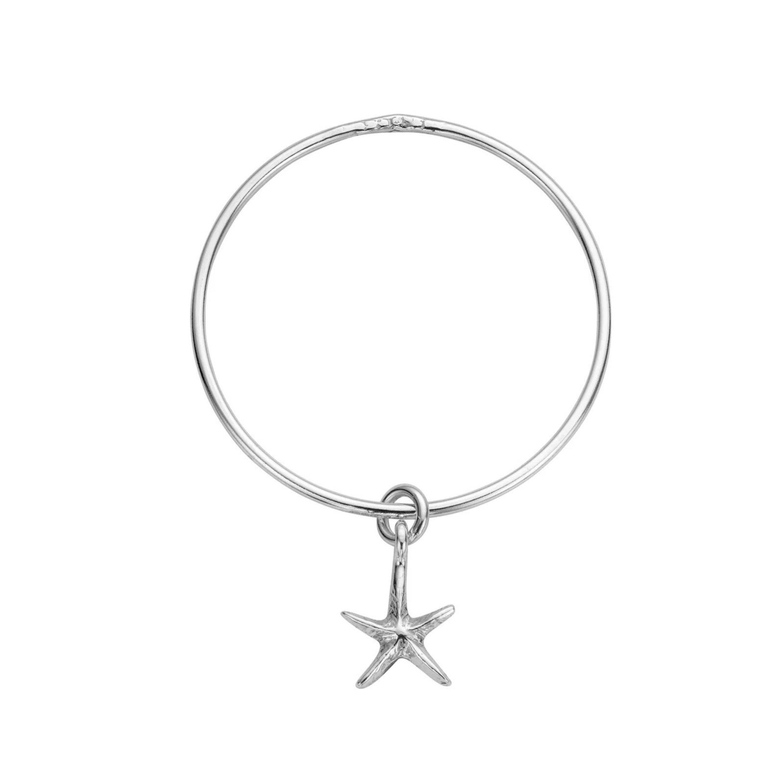 Silver Medium Starfish Bangle