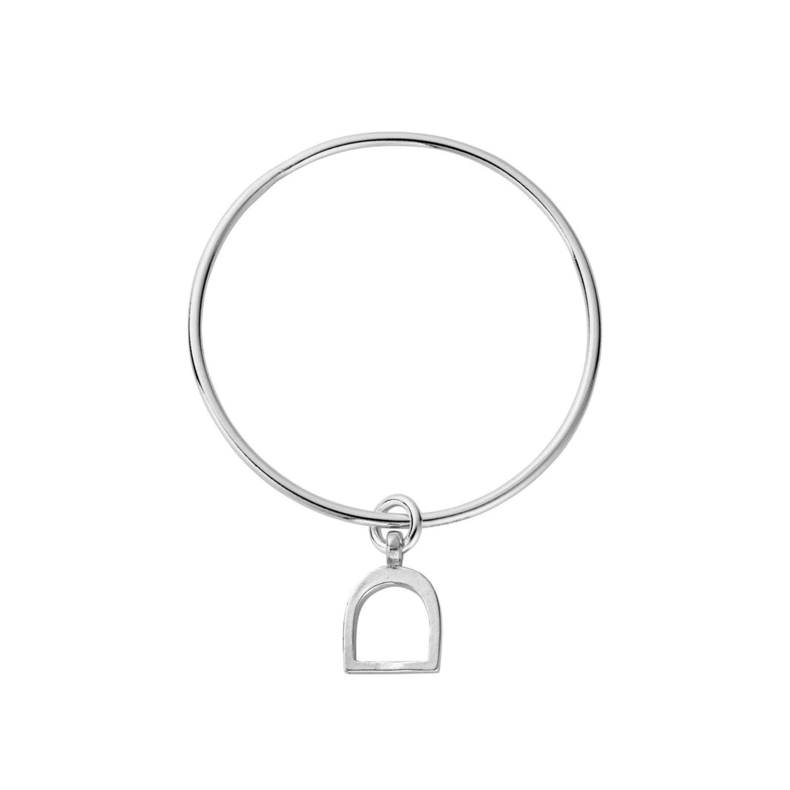 Silver Medium Stirrup Bangle