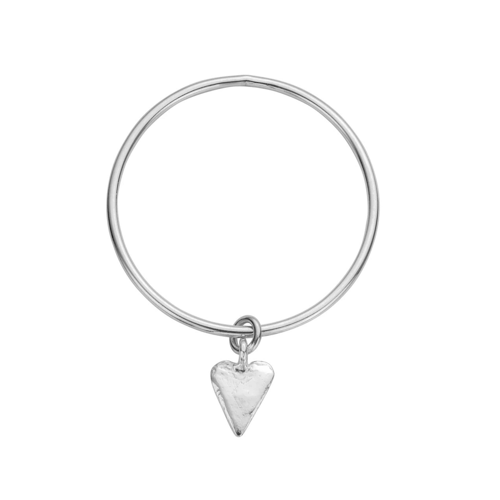 Silver Maxi Heart Bangle