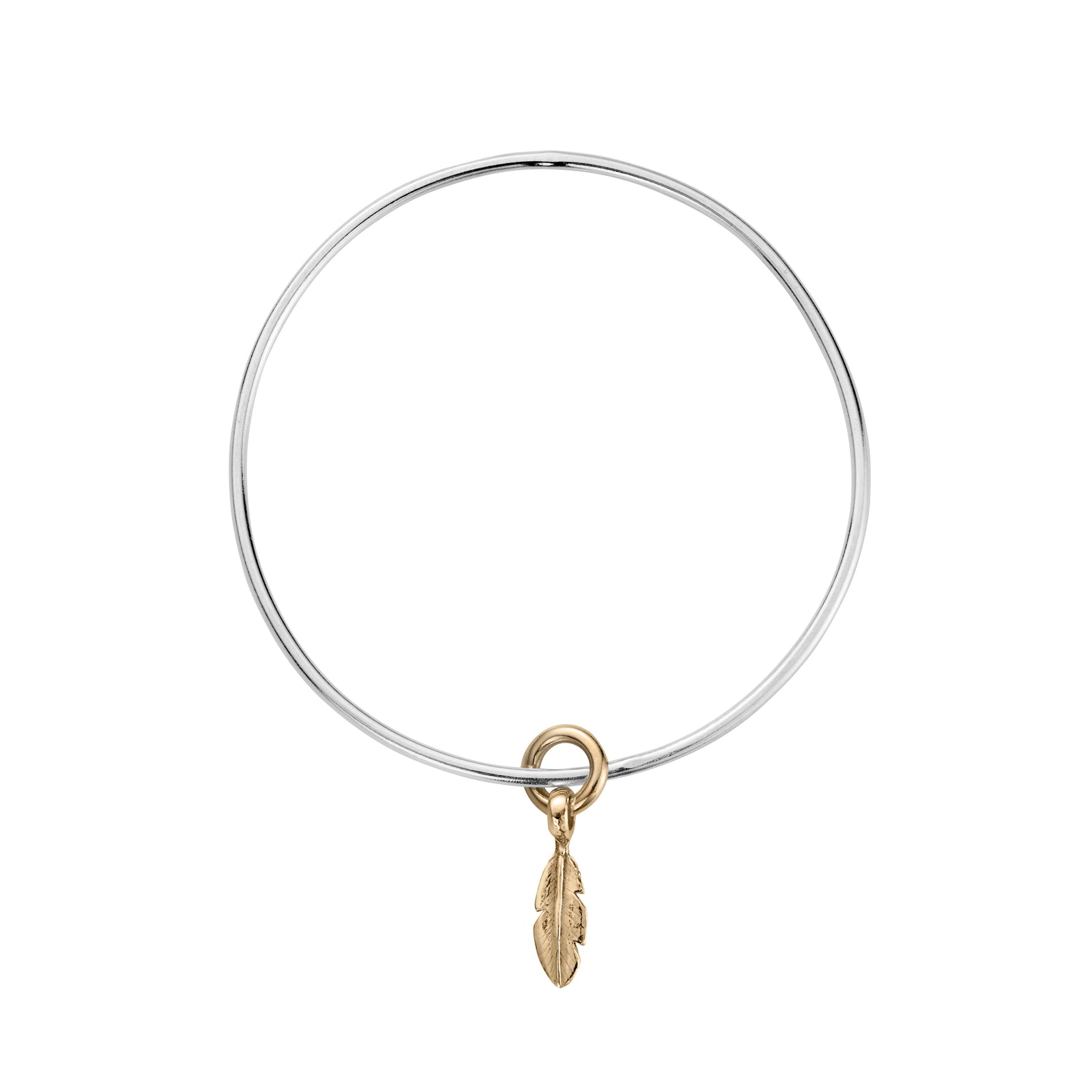 Silver & Gold Baby Feather Bangle