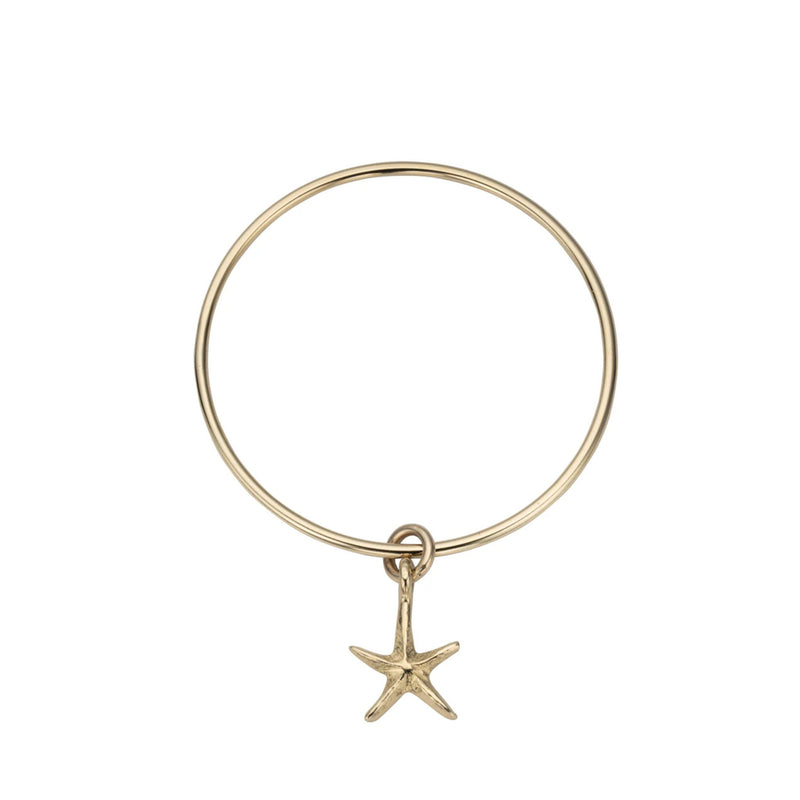 Gold Medium Starfish Bangle