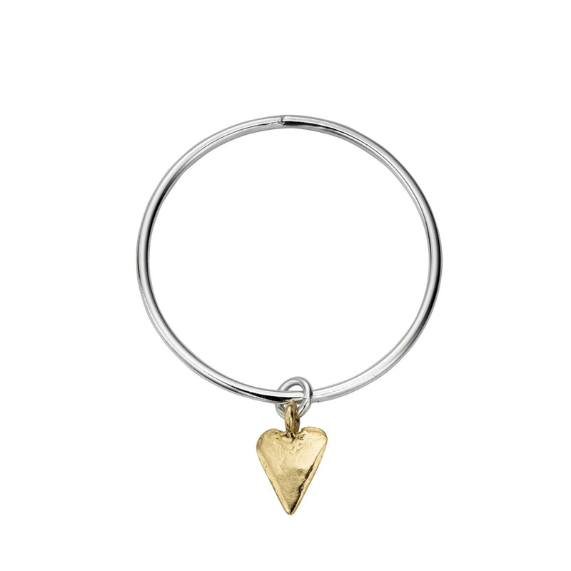 Silver & Gold Maxi Heart Bangle