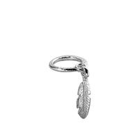 Silver Medium Feather Falling Ring