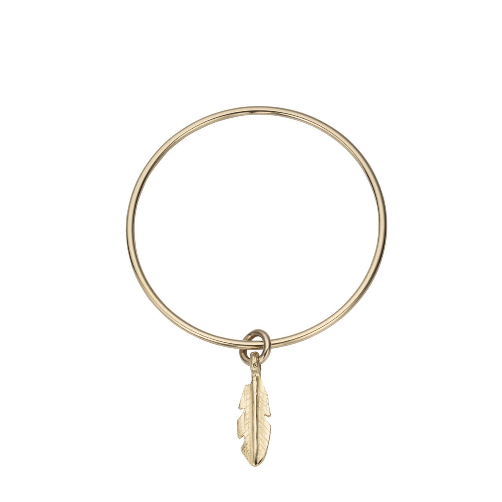 Gold Medium Feather Bangle