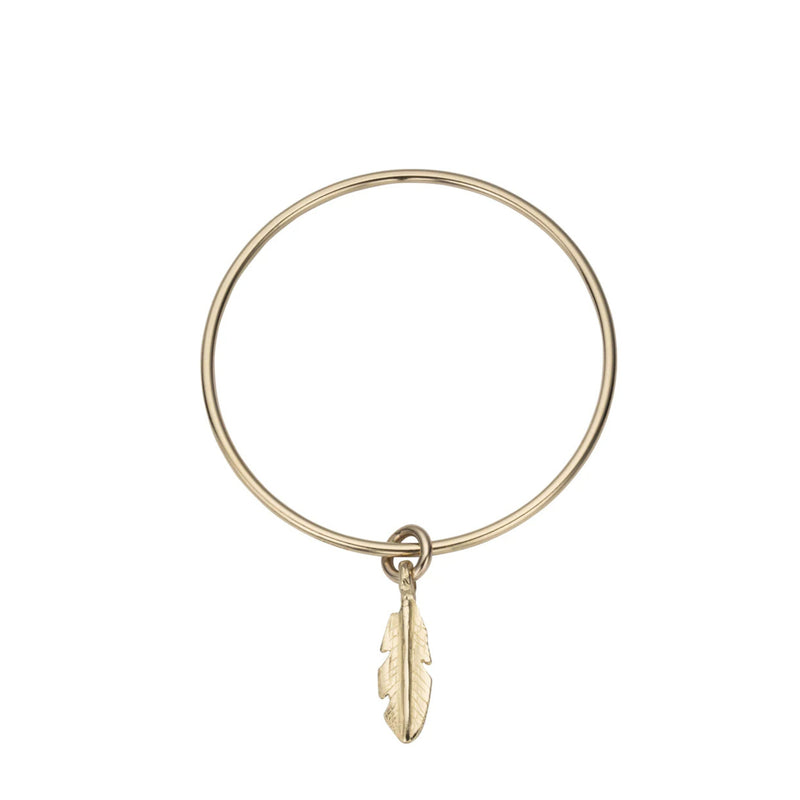Gold Medium Feather Bangle
