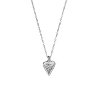 Silver Mini Heart Necklace with Handwriting