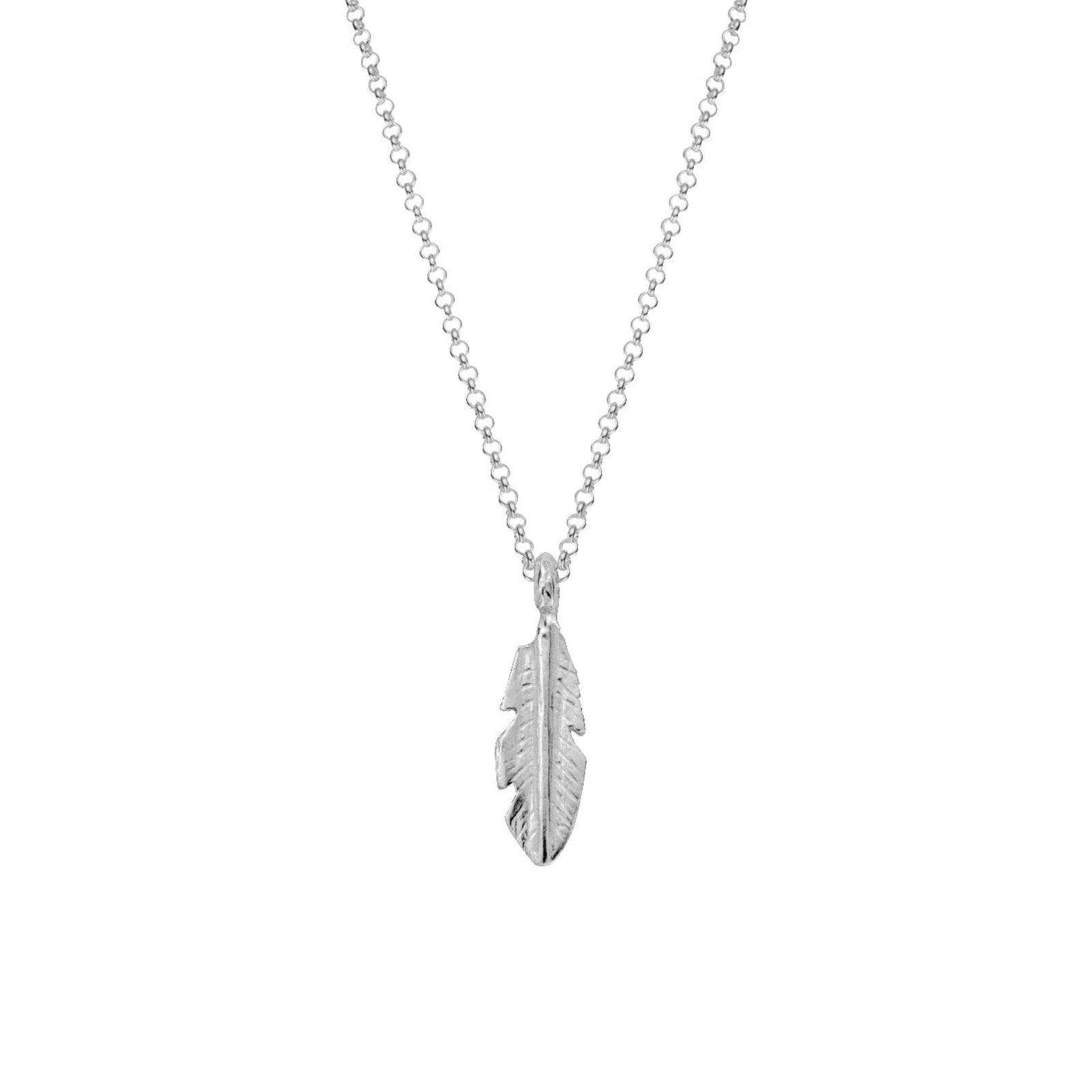 Silver Medium Feather Necklace