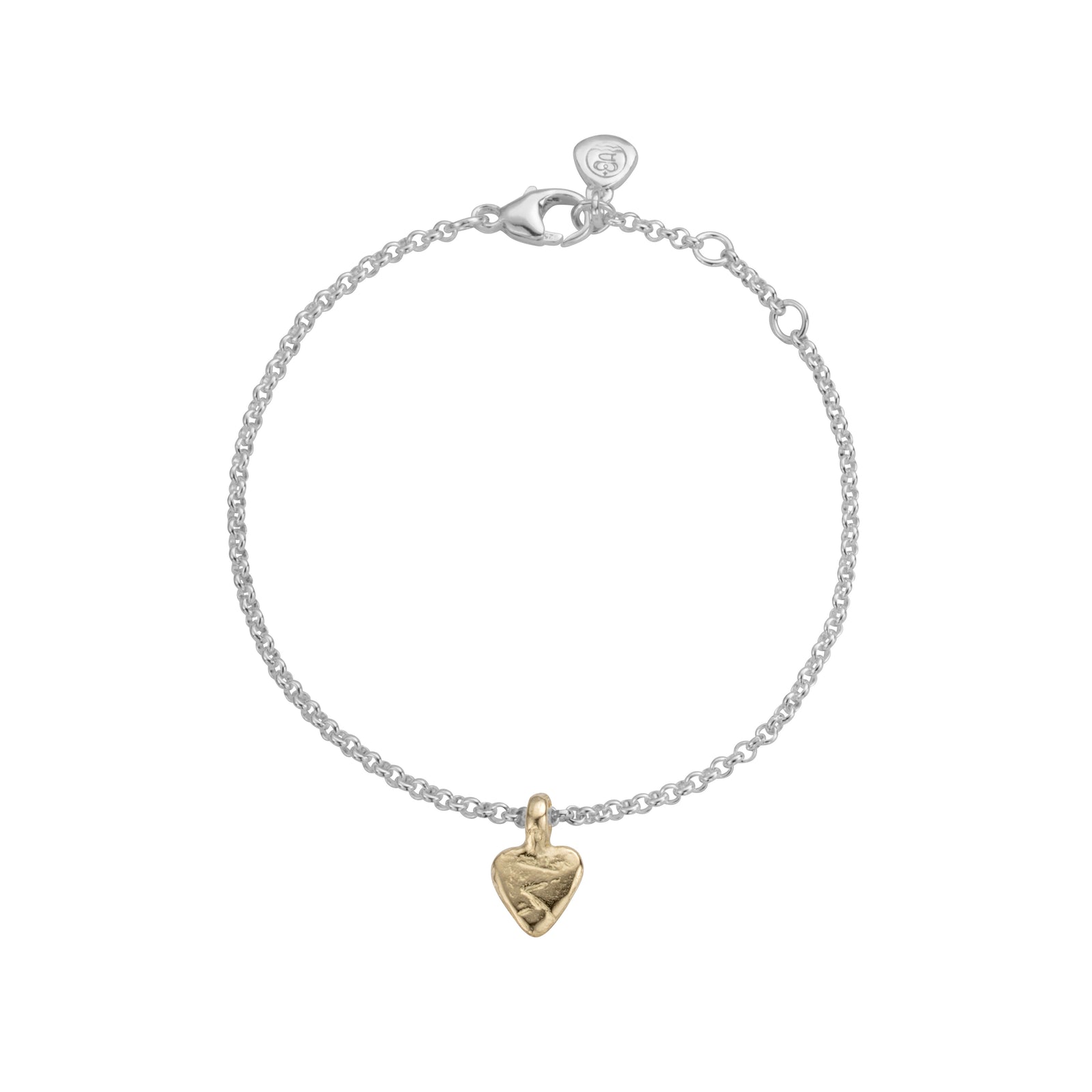 Silver & Gold Baby Heart Chain Bracelet