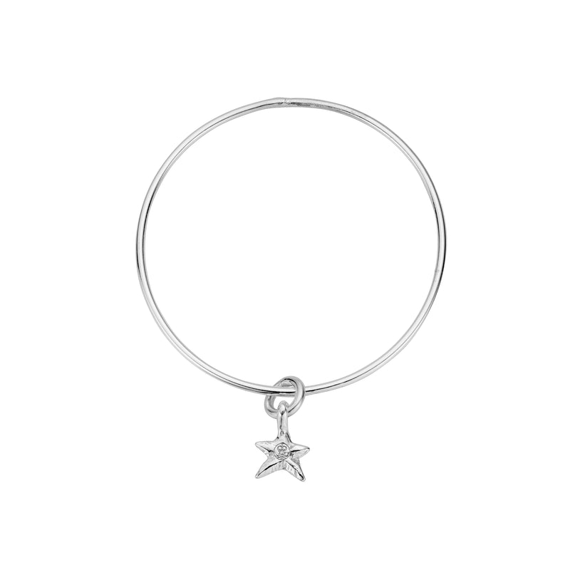 Silver Mini Star Bangle