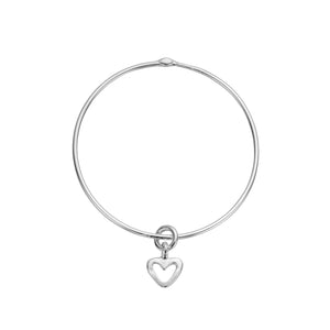 Silver Mini Open Heart Bangle