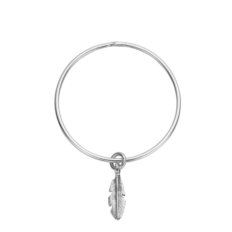 Silver Medium Feather Bangle