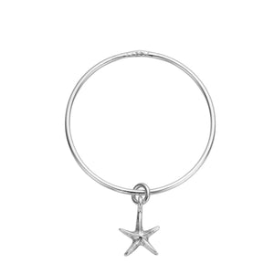 Silver Medium Starfish Bangle