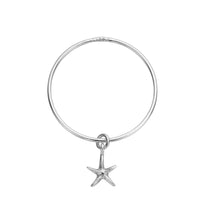 Silver Medium Starfish Bangle
