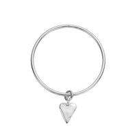 Silver Maxi Heart Bangle