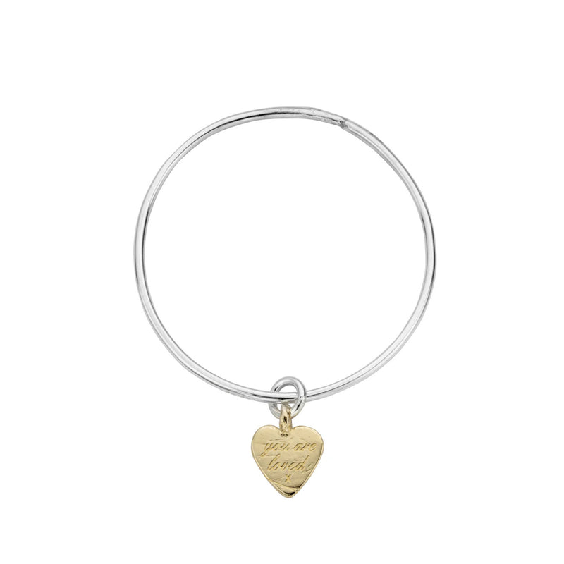 Silver & Gold Medium You Are Loved Bangle