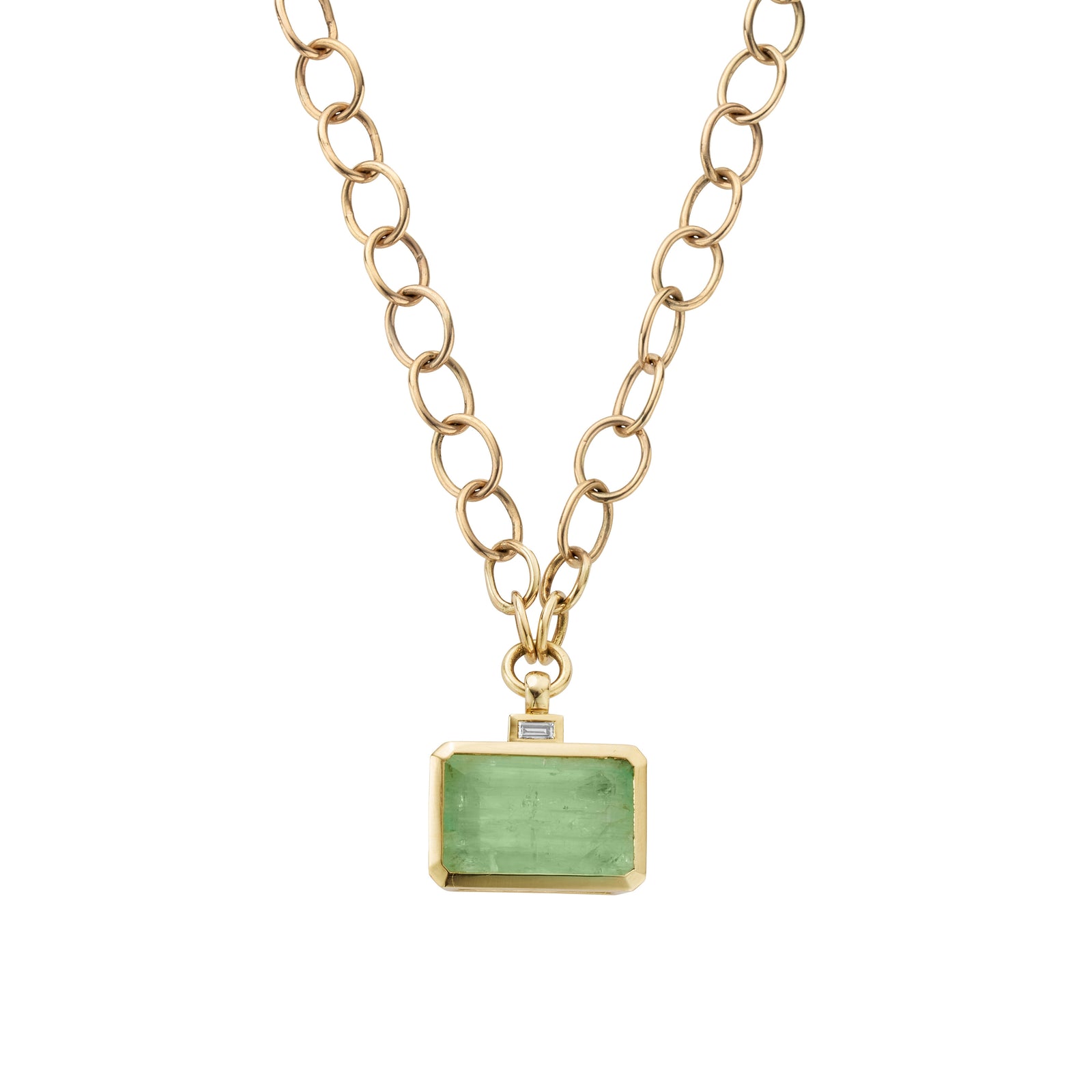 VEDIA Gold Emerald & Diamond Necklace