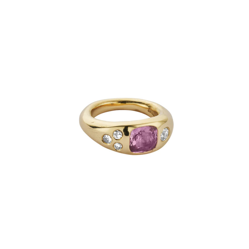 CALLAIA Gold Pink Sapphire & Diamond Ring