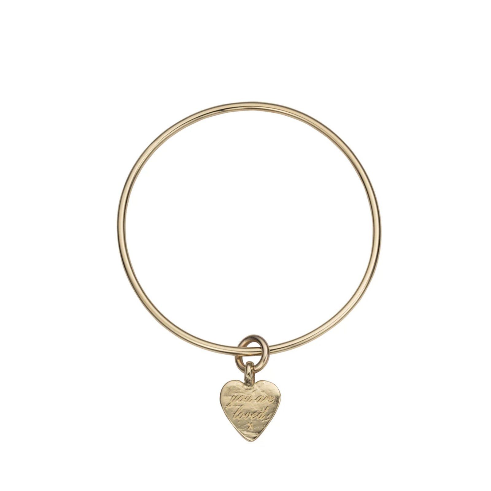 Gold Medium You are Loved Bangle