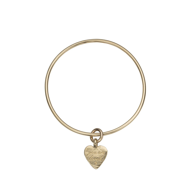 Gold Medium You are Loved Bangle