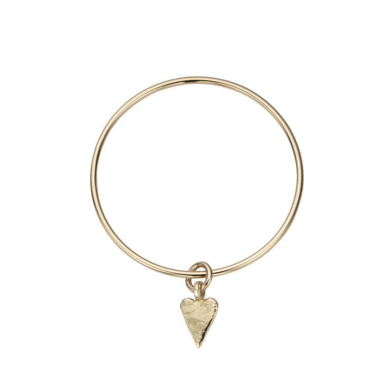 Gold Medium Heart Bangle
