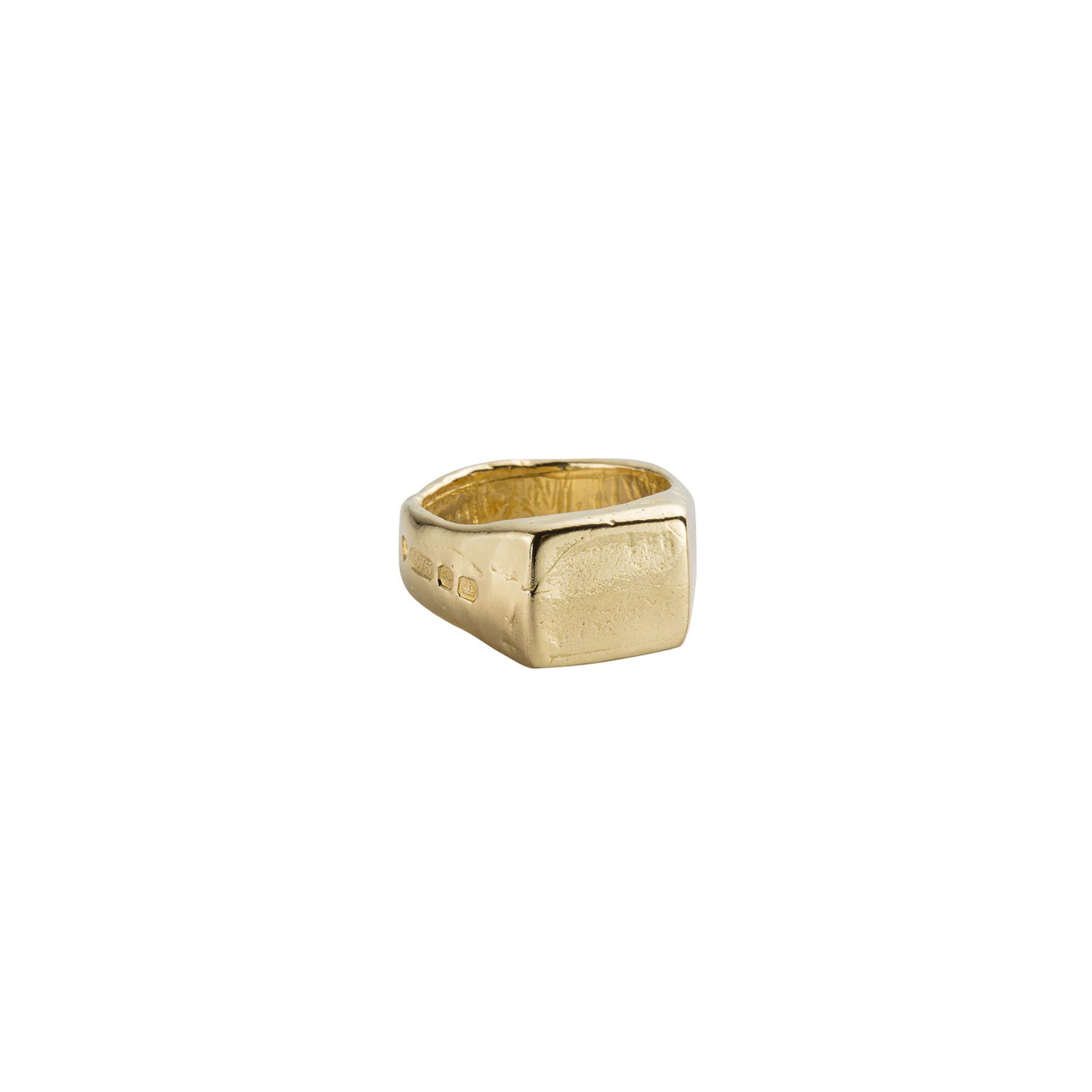 Square Signet Ring Gold 18ct Gold Vermeil Domed Square Signet Ring