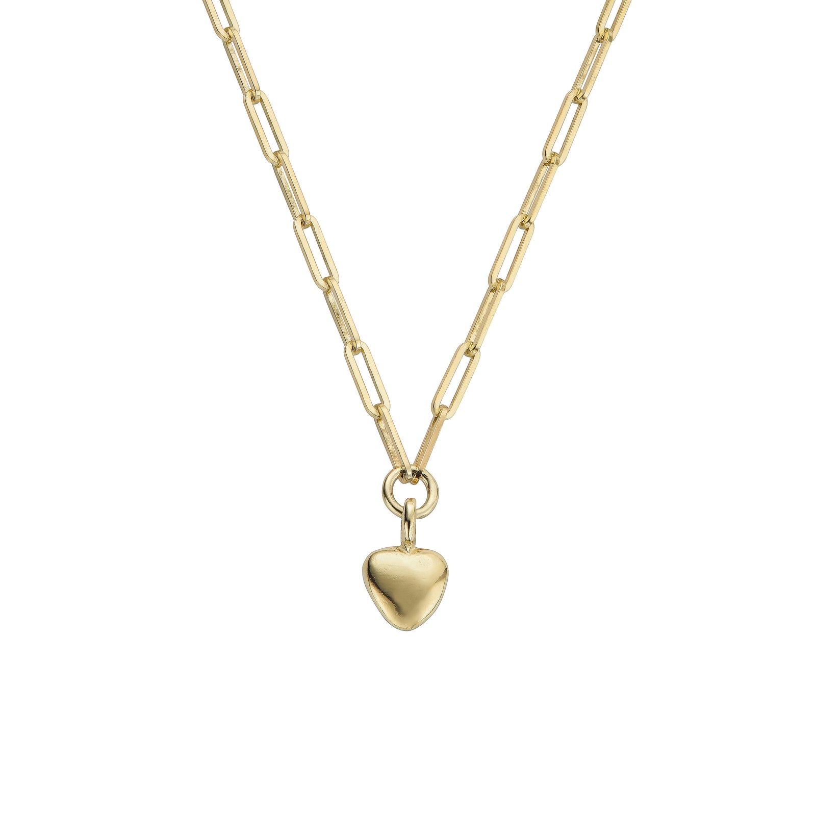 Gold Grateful Heart Trace Chain Necklace
