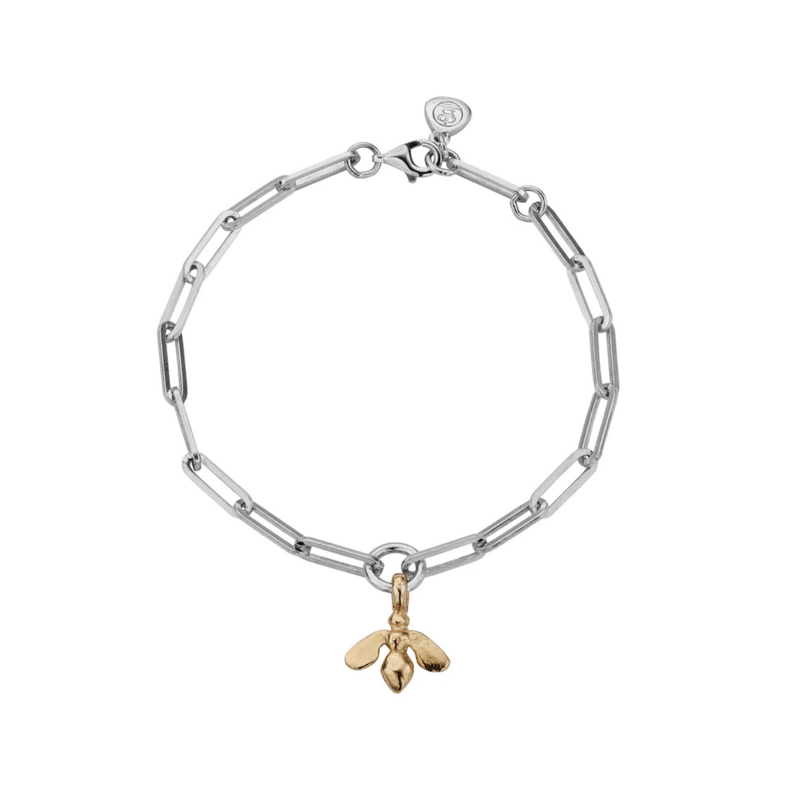 Silver & Gold Mini Honey Bee Trace Chain Bracelet