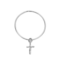 Silver Medium Cross Bangle