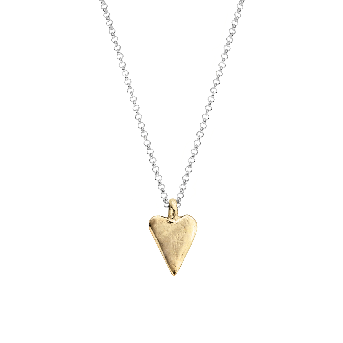 Silver & Gold Medium Heart Necklace – Daniella Draper